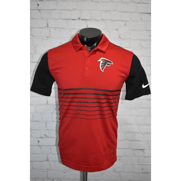 Nike Golf Polo Shirt Mens Size Small Atlanta Falcons NFL Football Red Black - Picture 2 of 8